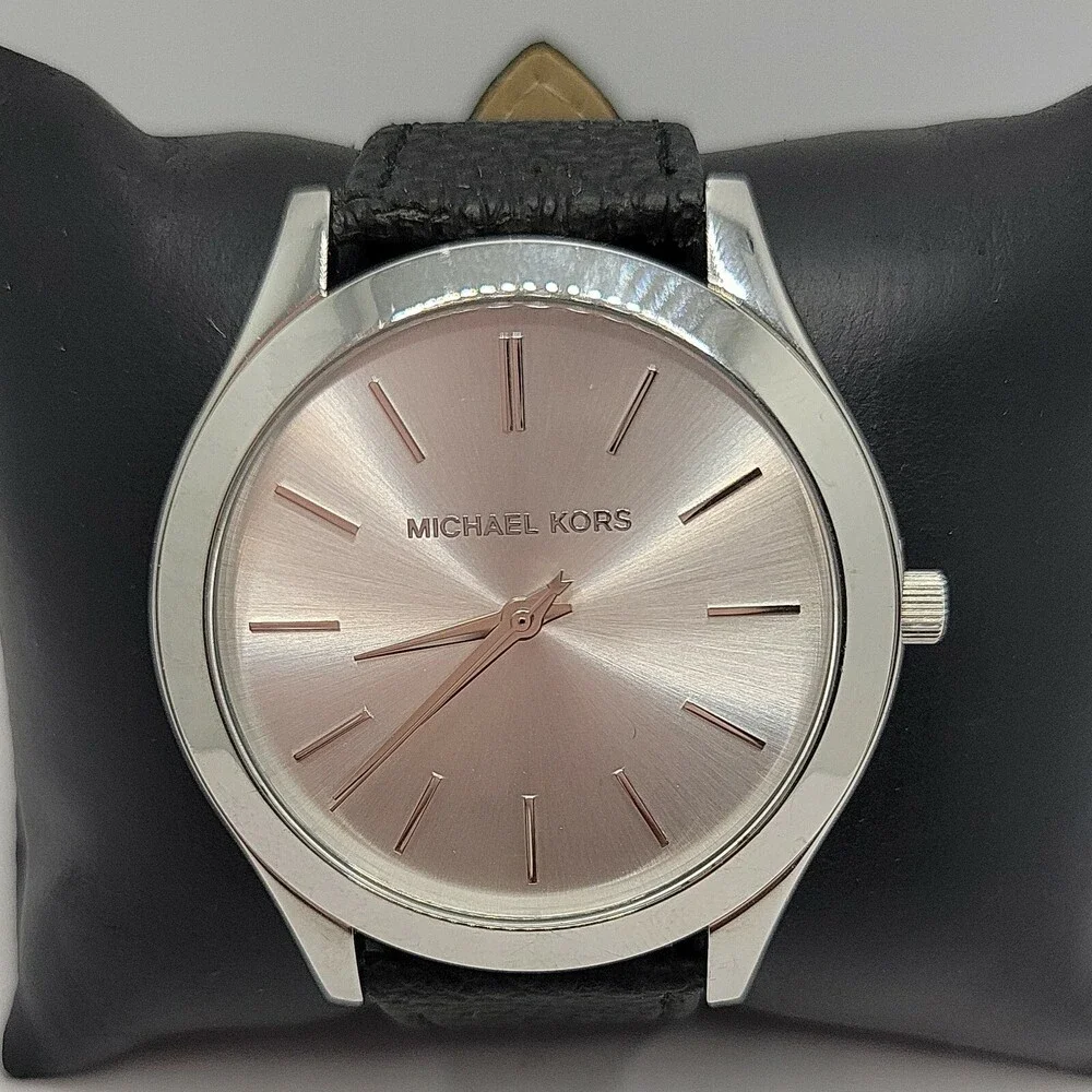Michael Kors Runway MK3178 Women's Black Leather Analog Dial Quartz Watch AM523